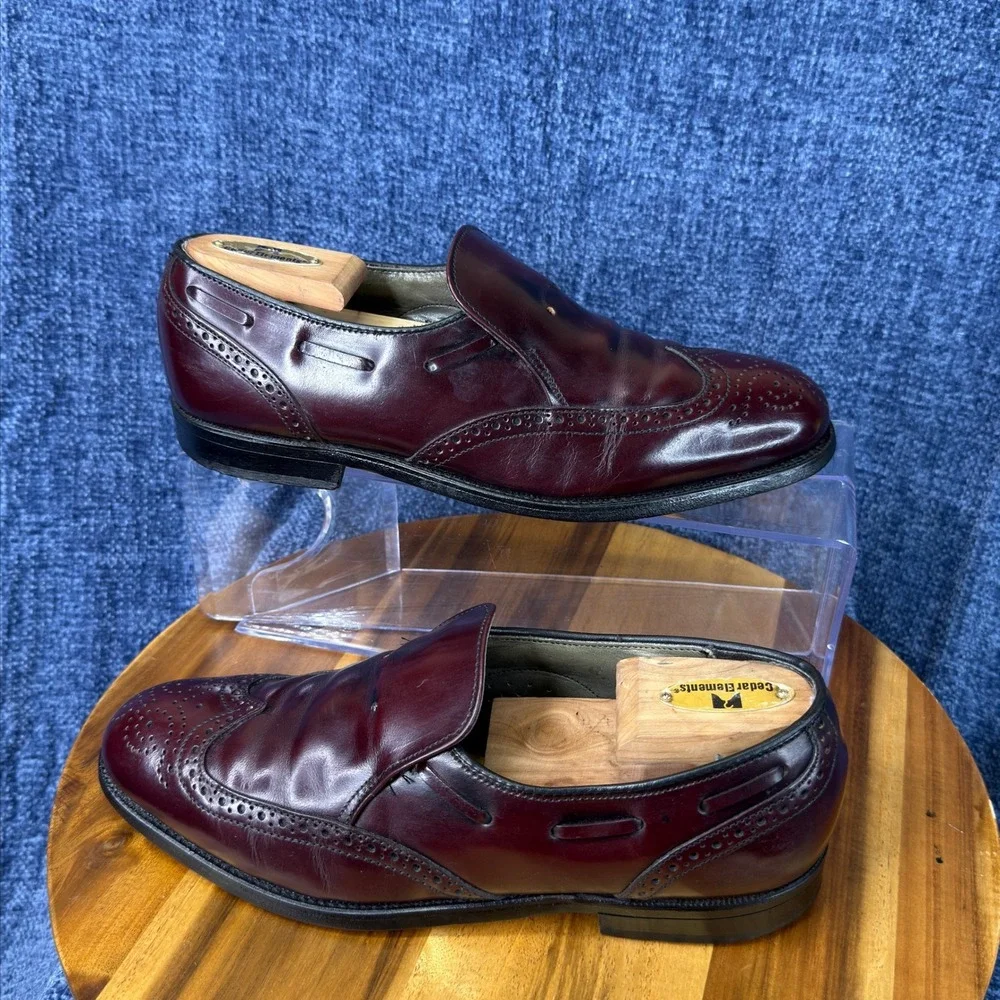 Vintage Dexter W688-4 Wingtip Loafers Mens 7.5 M Burgundy Leather USA Made